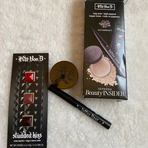 Kat Von D eyeliner, translucent powder, lipcolor